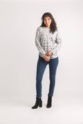 Heathered Bird Knit Sweater Top