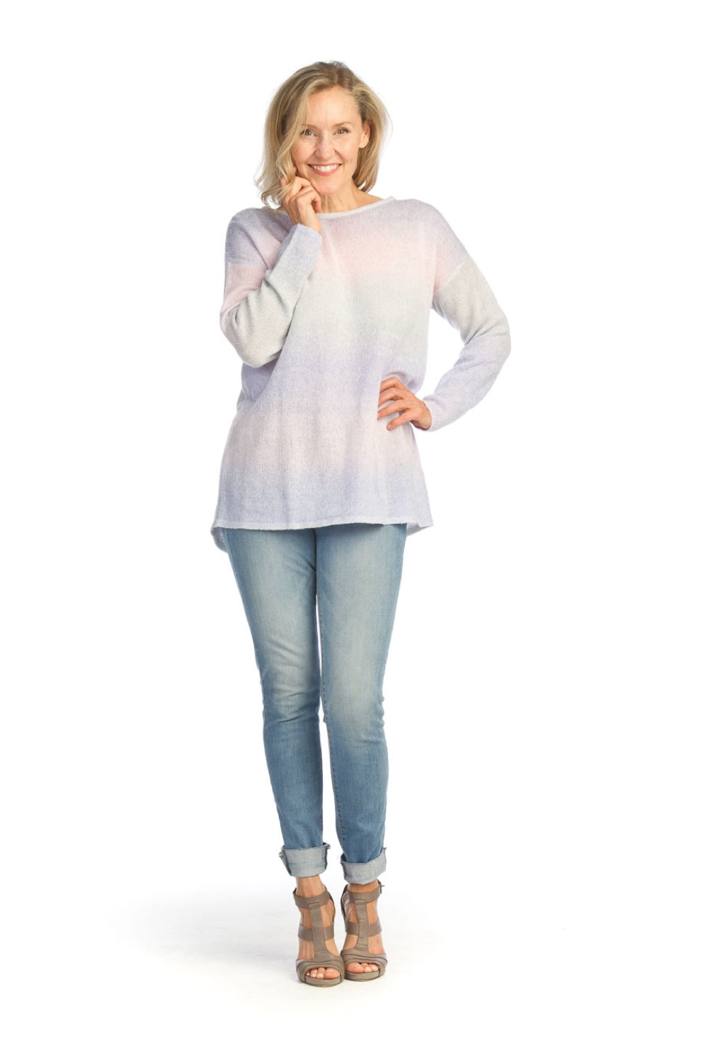 MULTI Multi Color Striped Light Weight Sweater