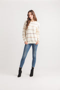 Striped Embroidered Sweater