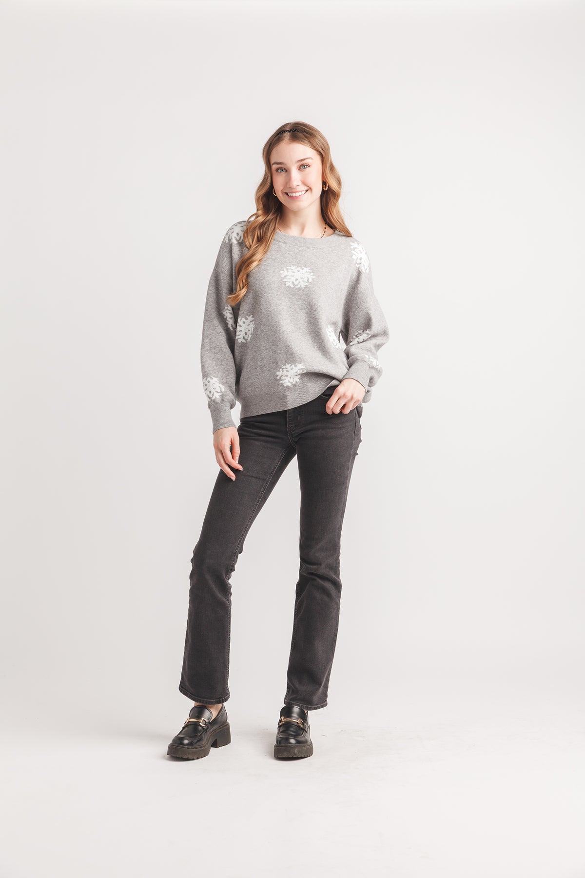 Rhinestone Snowflake Knit Sweater