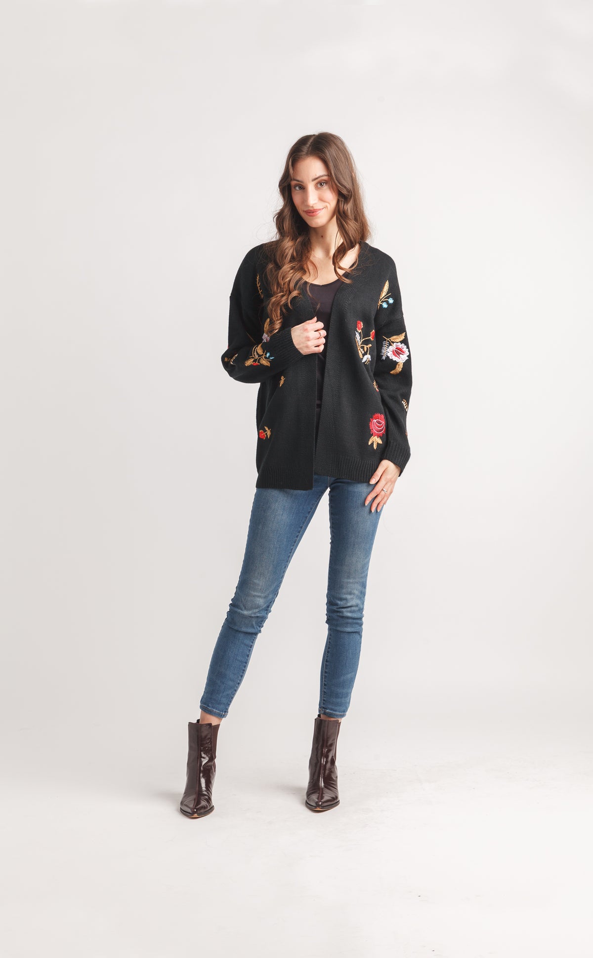 Embroidered Floral Cardigan