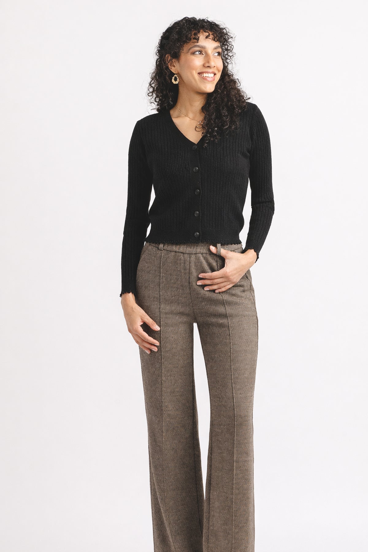 Ribbed Crop Cardigan