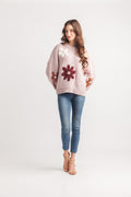 3D Floral Knit Sweater