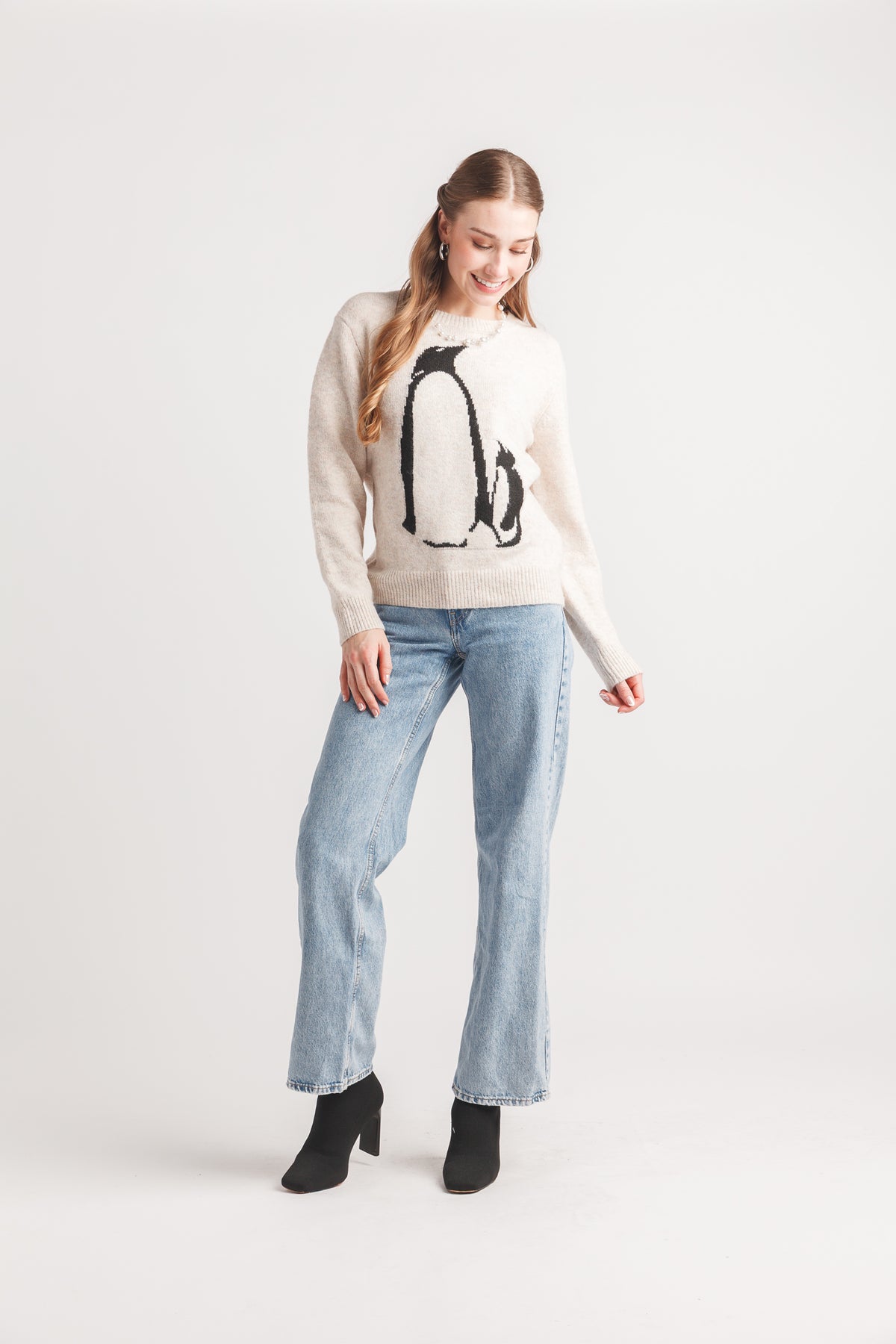 Knit Penguin Intarsia Sweater