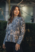 Floral Lightweight V Neck Sweater