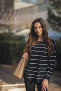 Striped Drop Sleeve Sweater