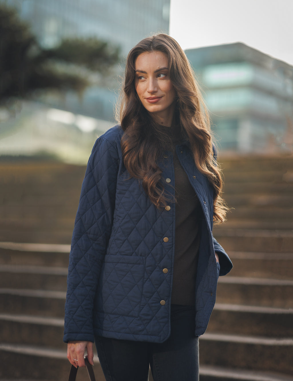 Barn Coat with Corduroy Collar and Pockets