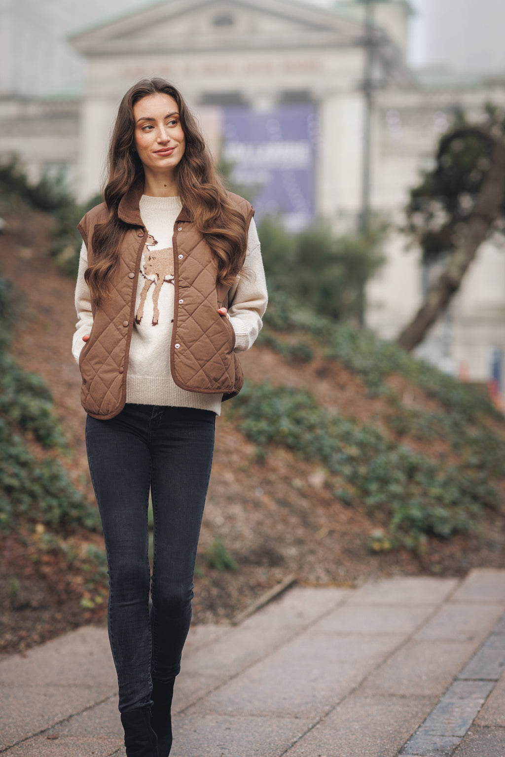Deer Intarsia Knit Sweater