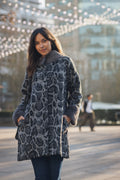 Leopard Coat with Faux Fur Trim
