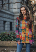 Plaid Collared Jacket with Patch Pockets