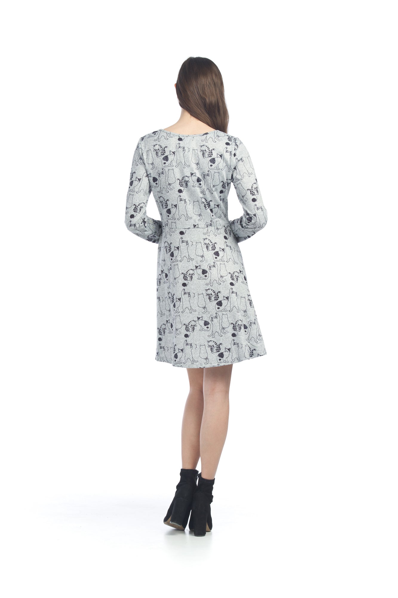 GRAYB Cat Print Sweater Dress
