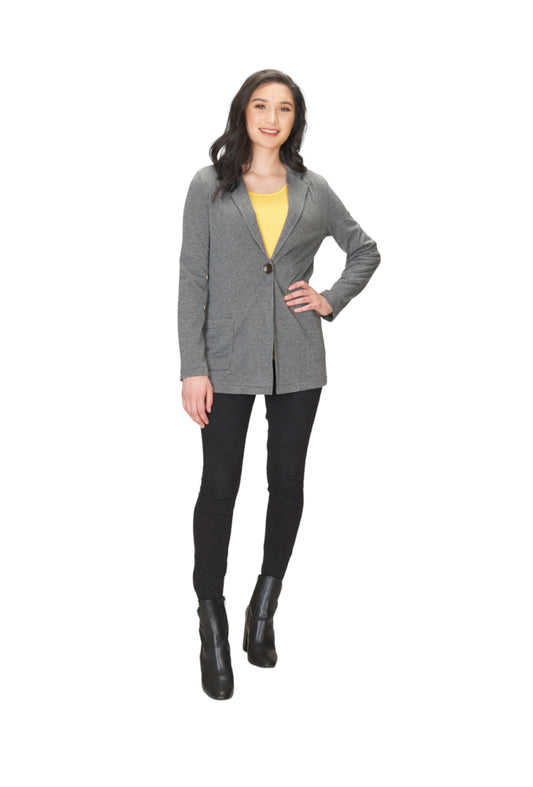 GREY Houndstooth Knit Blazer