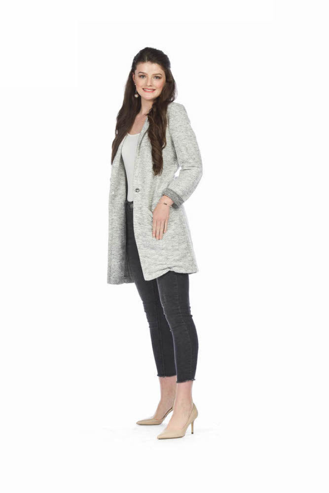 heather grey Heathered Jacket with Pockets