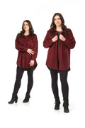 red Heathered Shacket