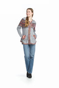 grey Fairisle Zip Up Sweater Jacket