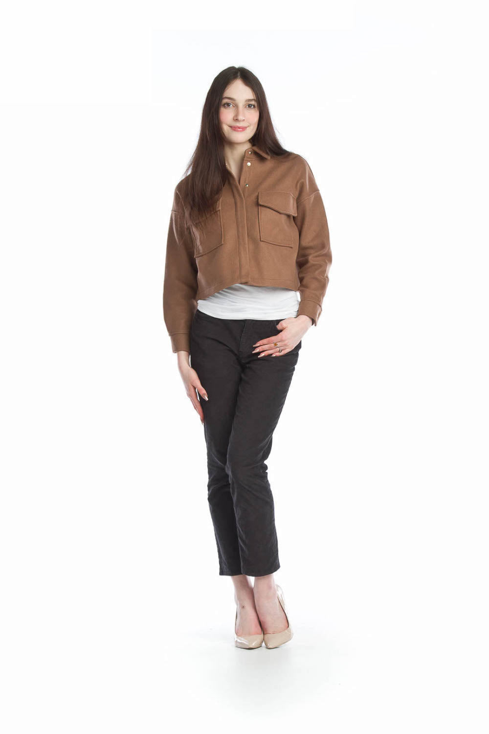 MOCHA Cropped Utility Style Jacket