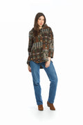 Brown Global A-Line Hooded Jacket