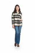 Cream Plaid Pullover Jacket