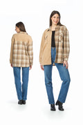 Camel Flannel & Soft Curduroy Shirt Jacket