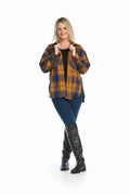 Camel Soft Brushed Flannel Button Front Shacket