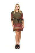Black Paisley Border Print Dress