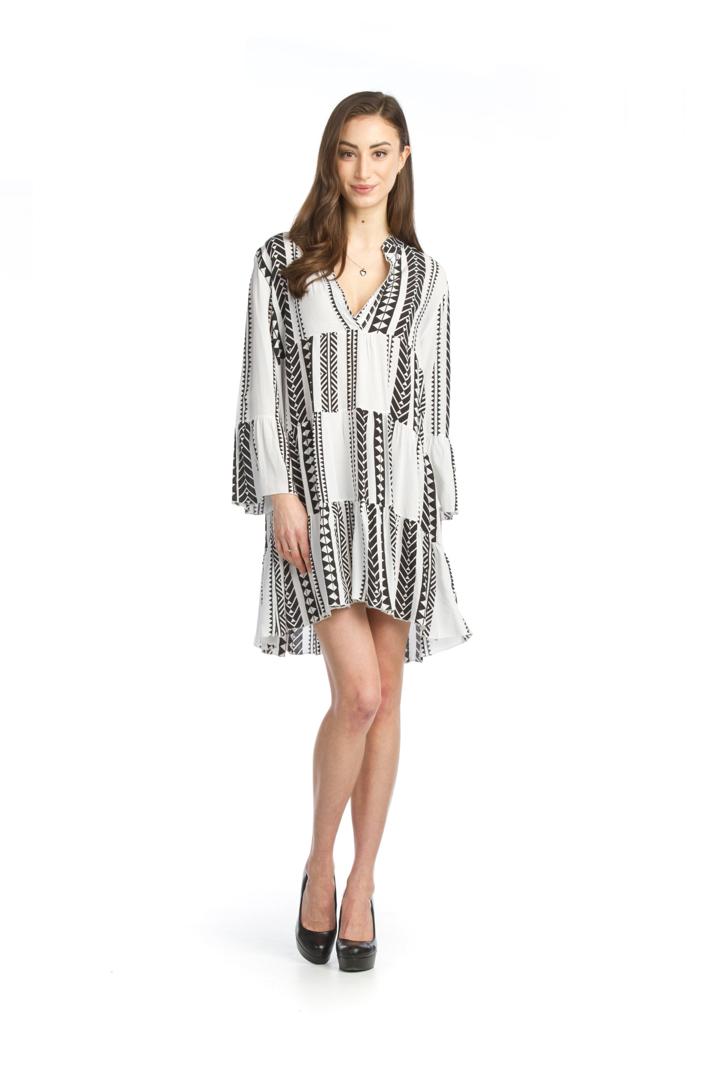 WHTBL Geo Tiered Dress