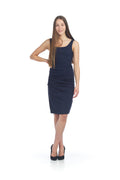 NAVY Fitted Tank Dress with Pleat Detail
