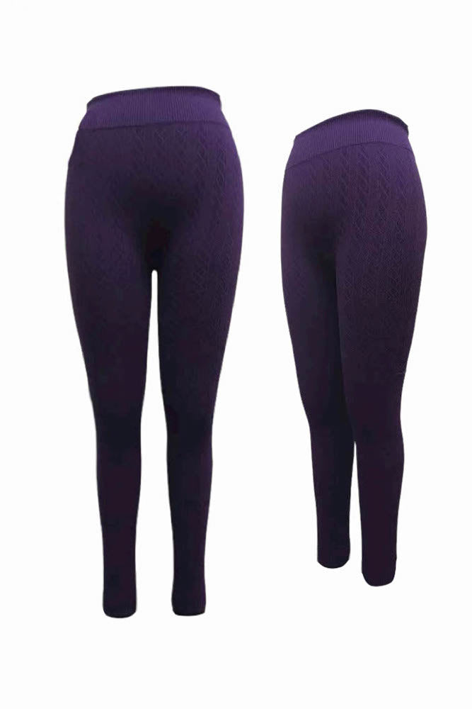 PURPL fleece lined cable leggings TX200
