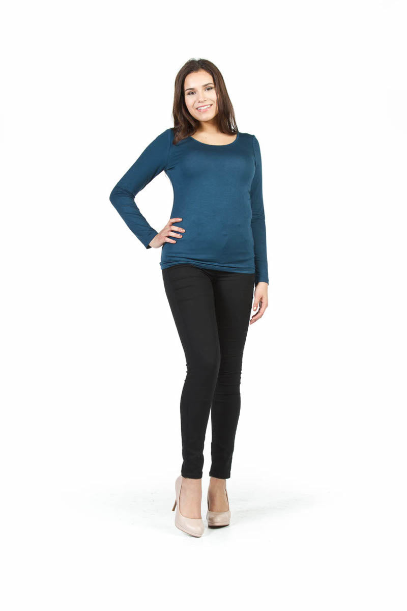 red Basic Long Sleeves Knit Top