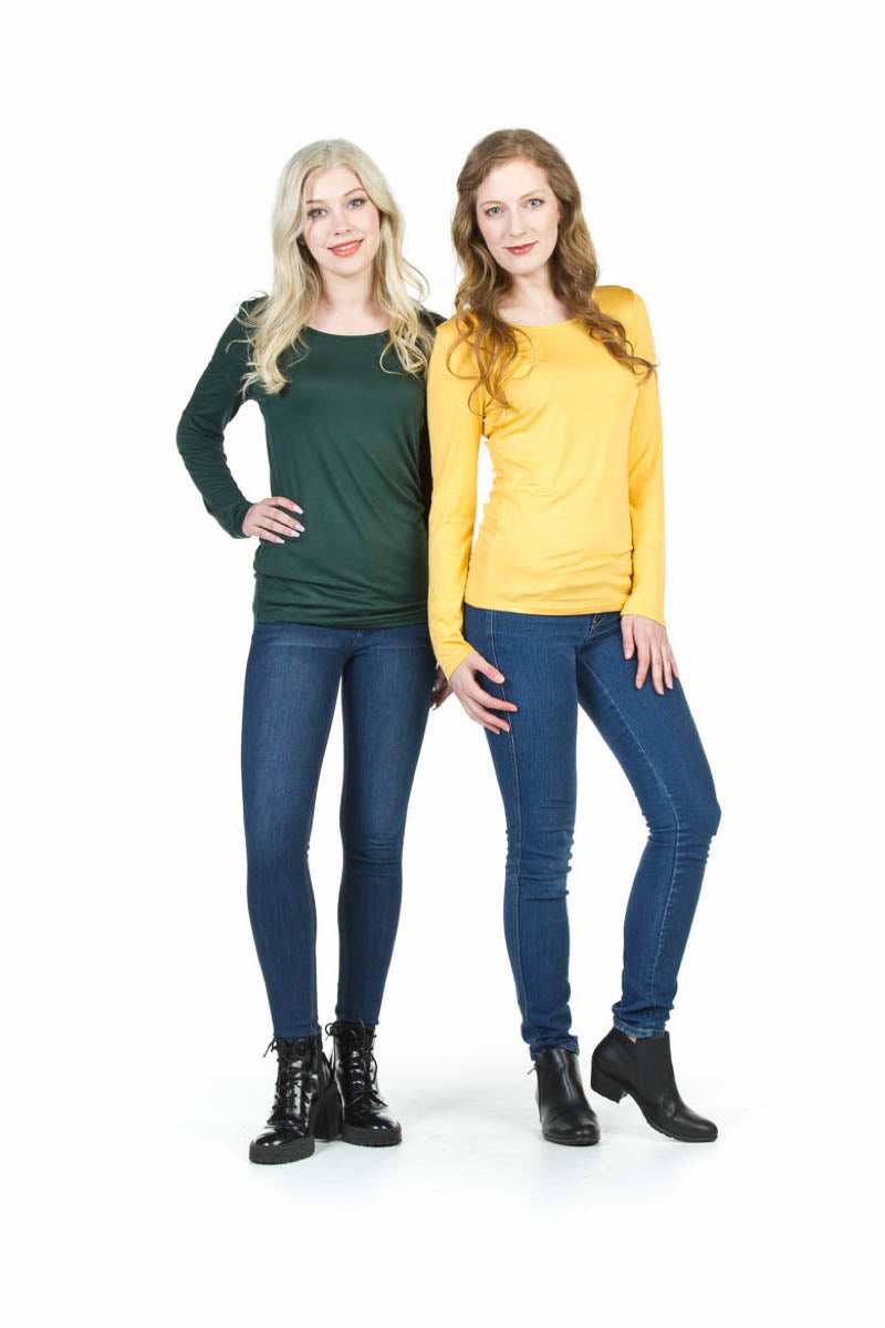 mustard Basic Long Sleeves Knit Top