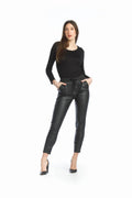Black Basic Stretch Long Sleeve Top