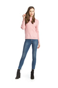 Dusty Pink Ribbed Stretch Mock Neck Top