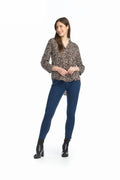 Chocolate Spotted 3/4 Sleeve Blouse