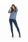 Blue Solid Brushed Hoody
