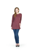 red A-Line tunic with Elbow Patch and Button Detail