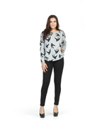 gray/ black Sparrow Print Sweatshirt