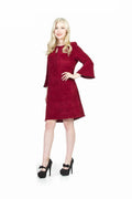 BURGN Chenile Bell Sleeve w Keyhole Dress