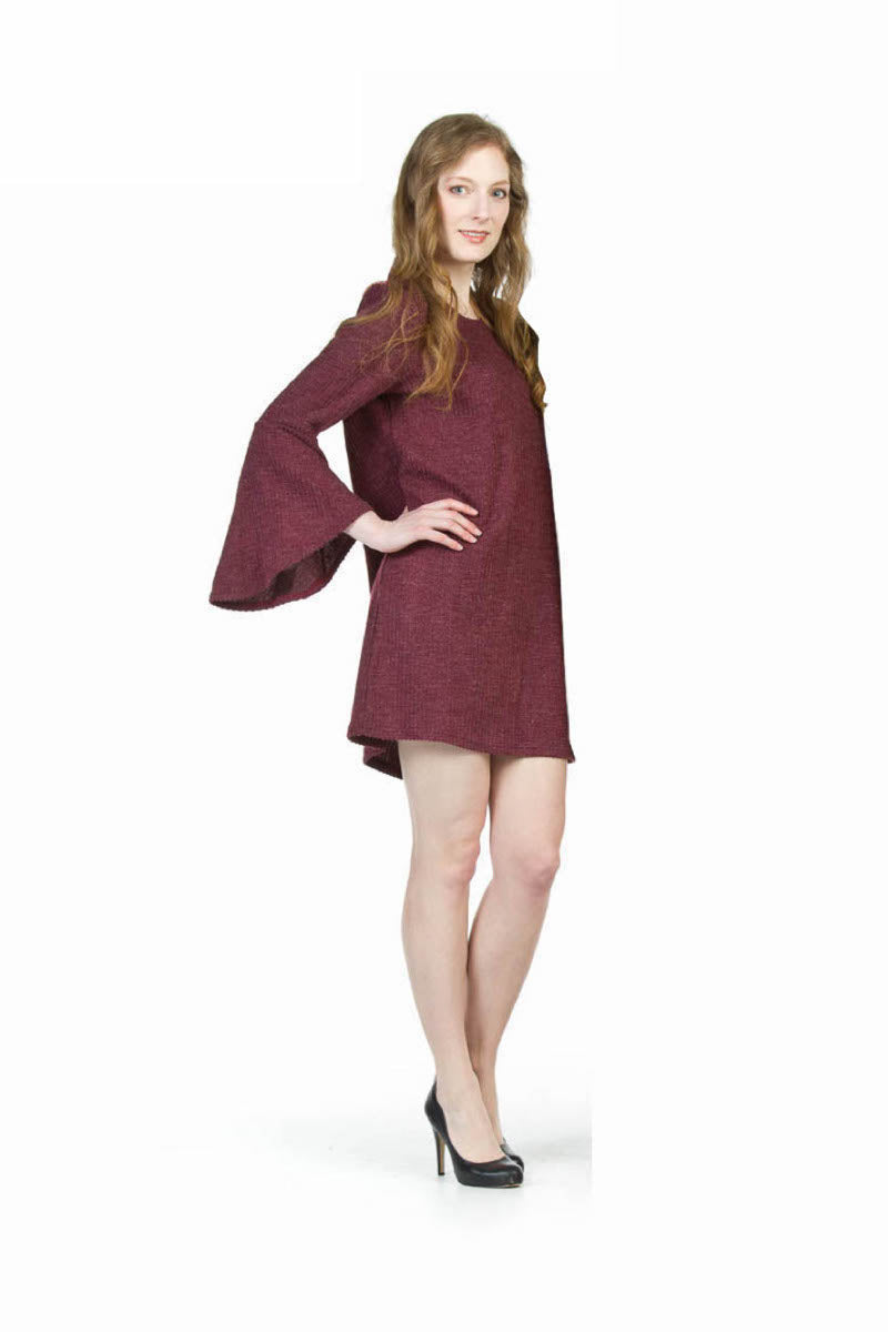 MUSTA Bell Sleeve Ribbed Sweater Dress