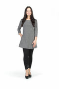 BLACK Textured A-Line Dress with Pockets