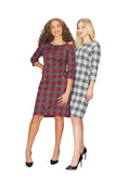 RED Plaid Midi Dress w Zip Dtl