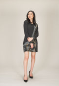 GREY Floral and Solid Sweater Dress