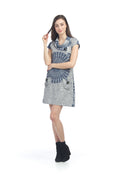 GREY Mandala S/S Sweater Dress w Foldover Collar