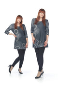 GREY Mandala Print 3/4 Sleeve Sweater Dress