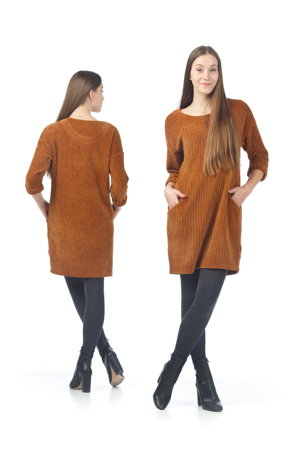 MUSTA Check Design Chenille Dress