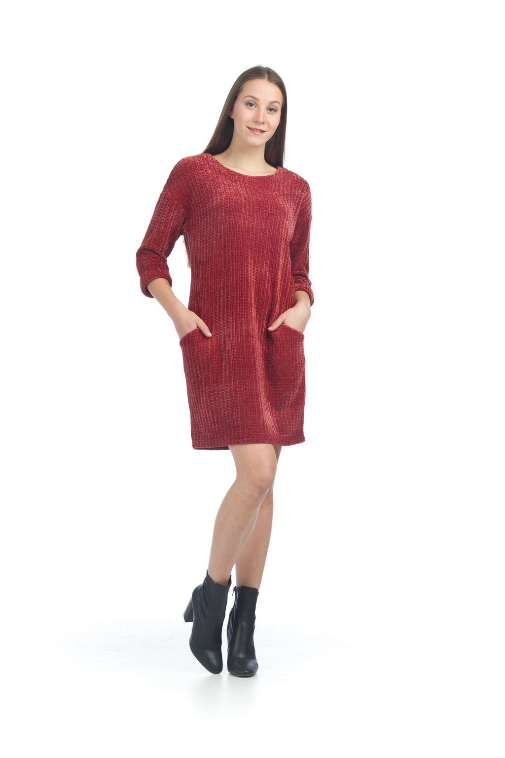 MUSTA Check Design Chenille Dress