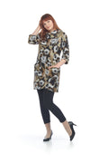 MULTI Floral 3/4 Sleeve Dress w Foldover Collar