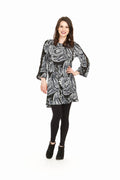 BLKGR Paisley Print Lace Inset Bell Sleeve