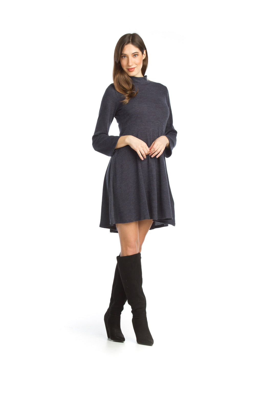 BURGN Mock Neck Knit Sweater Dress