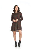 GREY Plaid Knit A-Line Sweater Dress with Pockets