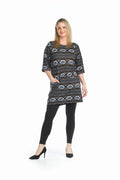 NAVY Geo A-Line Sweater Dress with Pockets
